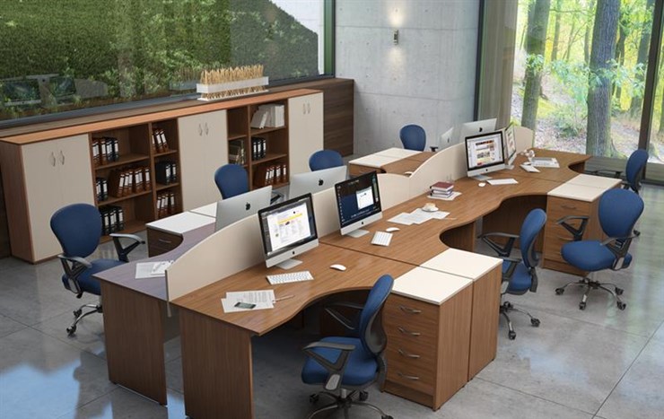 Офисный набор мебели IMAGO четыре рабочих места, стол для переговоров в Пскове - изображение 4